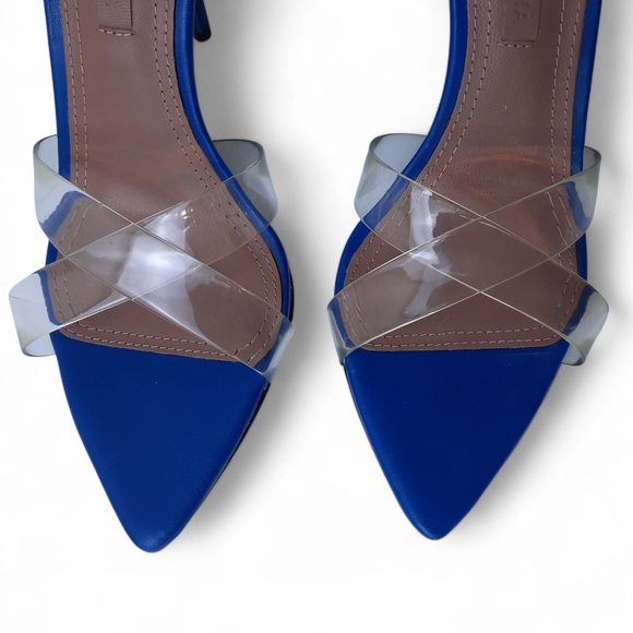 BCBGMAXAZRIA Clear Blue Point Stiletto Sandal Heel Pump Transparent BCBG 6 - Picture 6 of 6